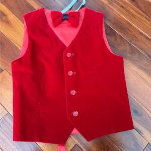 Kids Red Vest and Bow Tie Set, size 7